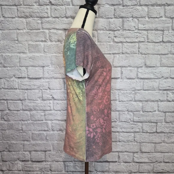 Harley-Davidson Tshirt Multicolor Floral Logo Print Short Sleeve Womens Size L - Picture 5 of 11